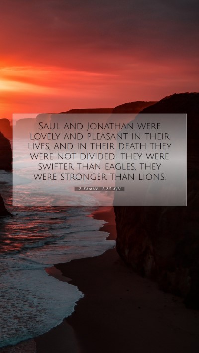 Picture 07 - 2 Samuel 1:23 KJV Mobile Phone Wallpaper - Saul and Jonathan were lovely and pleasant in - Mobile Bible Verse Wallpaper