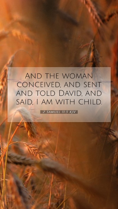 Picture 07 - 2 Samuel 11:5 KJV Mobile Phone Wallpaper - And the woman conceived, and sent and told David, - Mobile Bible Verse Wallpaper