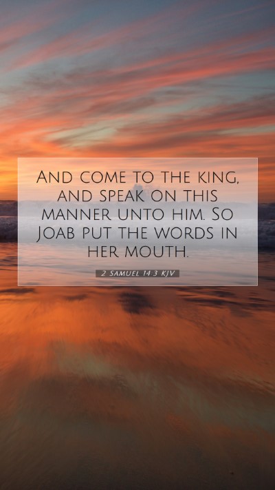 Picture 07 - 2 Samuel 14:3 KJV Mobile Phone Wallpaper - And come to the king, and speak on this manner - Mobile Bible Verse Wallpaper
