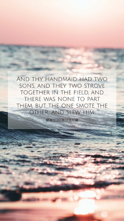 Picture 07 - 2 Samuel 14:6 KJV Mobile Phone Wallpaper - And thy handmaid had two sons, and they two - Mobile Bible Verse Wallpaper