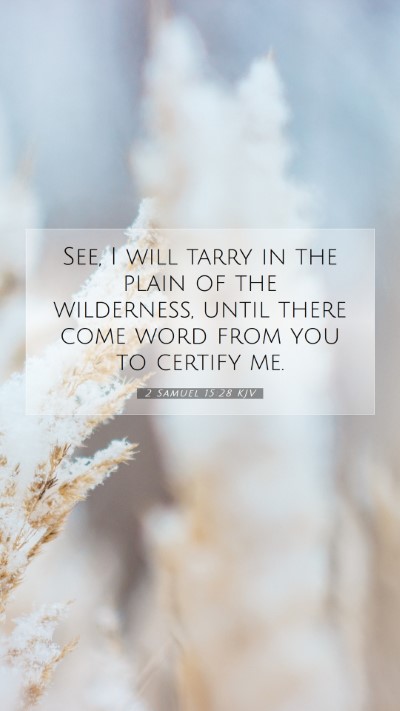 Picture 07 - 2 Samuel 15:28 KJV Mobile Phone Wallpaper - See, I will tarry in the plain of the wilderness, - Mobile Bible Verse Wallpaper