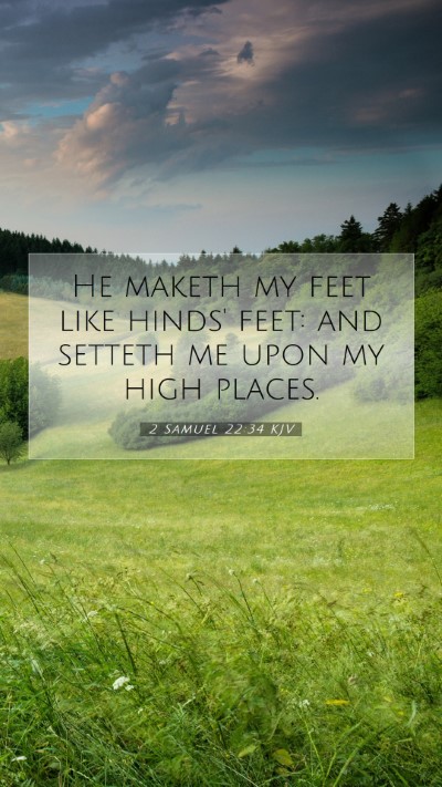 Picture 07 - 2 Samuel 22:34 KJV Mobile Phone Wallpaper - He maketh my feet like hinds' feet: and setteth - Mobile Bible Verse Wallpaper