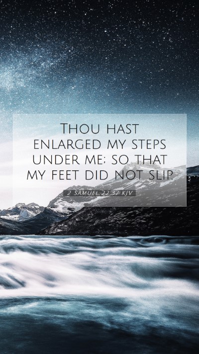 Picture 07 - 2 Samuel 22:37 KJV Mobile Phone Wallpaper - Thou hast enlarged my steps under me; so that my - Mobile Bible Verse Wallpaper
