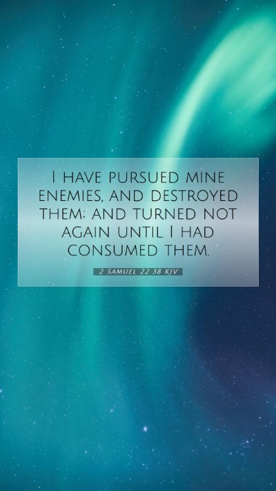 Picture 07 - 2 Samuel 22:38 KJV Mobile Phone Wallpaper - I have pursued mine enemies, and destroyed them; - Mobile Bible Verse Wallpaper