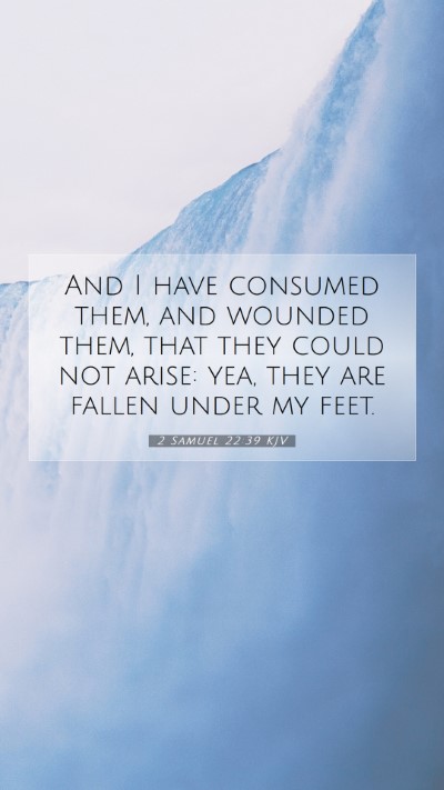 Picture 07 - 2 Samuel 22:39 KJV Mobile Phone Wallpaper - And I have consumed them, and wounded them, that - Mobile Bible Verse Wallpaper