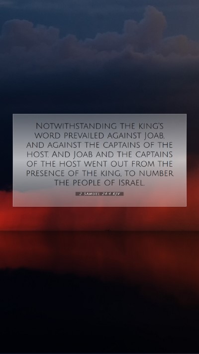 Picture 07 - 2 Samuel 24:4 KJV Mobile Phone Wallpaper - Notwithstanding the king's word prevailed against - Mobile Bible Verse Wallpaper