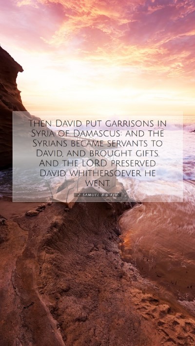 Picture 07 - 2 Samuel 8:6 KJV Mobile Phone Wallpaper - Then David put garrisons in Syria of Damascus: - Mobile Bible Verse Wallpaper