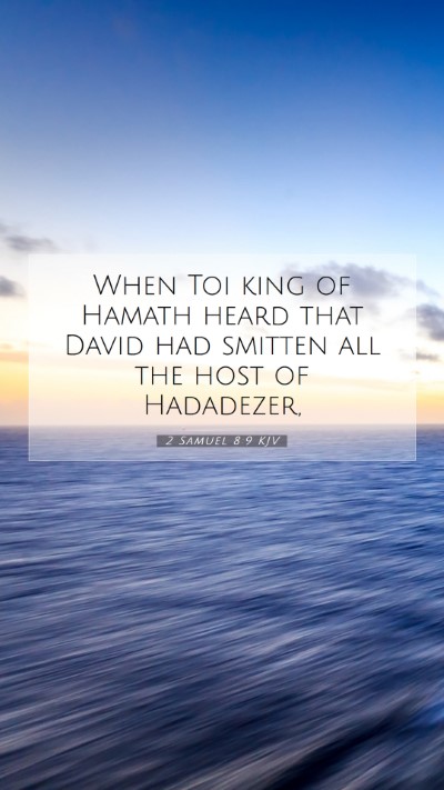 Picture 07 - 2 Samuel 8:9 KJV Mobile Phone Wallpaper - When Toi king of Hamath heard that David had - Mobile Bible Verse Wallpaper
