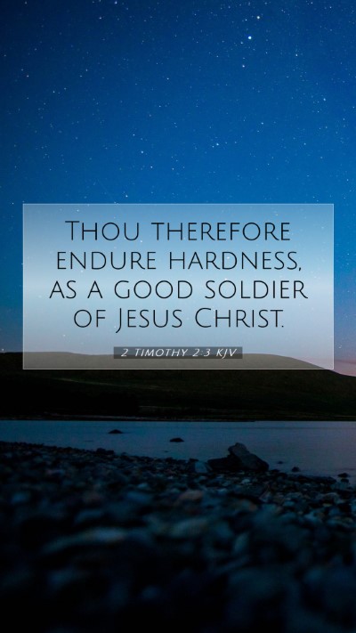 Picture 07 - 2 Timothy 2:3 KJV Mobile Phone Wallpaper - Thou therefore endure hardness, as a good soldier - Mobile Bible Verse Wallpaper