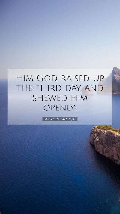 Picture 07 - Acts 10:40 KJV Mobile Phone Wallpaper - Him God raised up the third day, and shewed him - Mobile Bible Verse Wallpaper