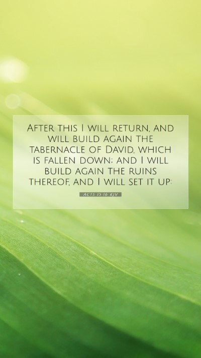 Picture 07 - Acts 15:16 KJV Mobile Phone Wallpaper - After this I will return, and will build again - Mobile Bible Verse Wallpaper