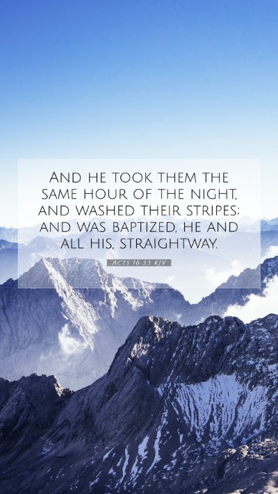 Picture 07 - Acts 16:33 KJV Mobile Phone Wallpaper - And he took them the same hour of the night, and - Mobile Bible Verse Wallpaper