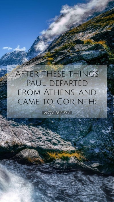 Picture 07 - Acts 18:1 KJV Mobile Phone Wallpaper - After these things Paul departed from Athens, and - Mobile Bible Verse Wallpaper