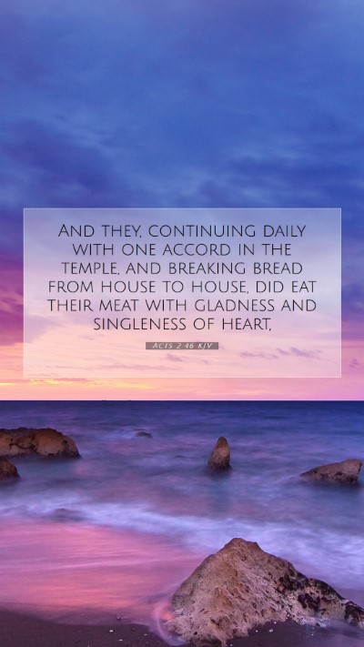 Picture 07 - Acts 2:46 KJV Mobile Phone Wallpaper - And they, continuing daily with one accord in the - Mobile Bible Verse Wallpaper