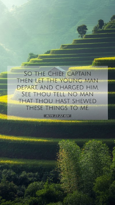 Picture 07 - Acts 23:22 KJV Mobile Phone Wallpaper - So the chief captain then let the young man - Mobile Bible Verse Wallpaper