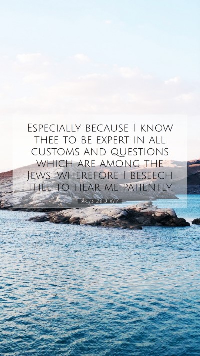 Picture 07 - Acts 26:3 KJV Mobile Phone Wallpaper - Especially because I know thee to be expert in - Mobile Bible Verse Wallpaper
