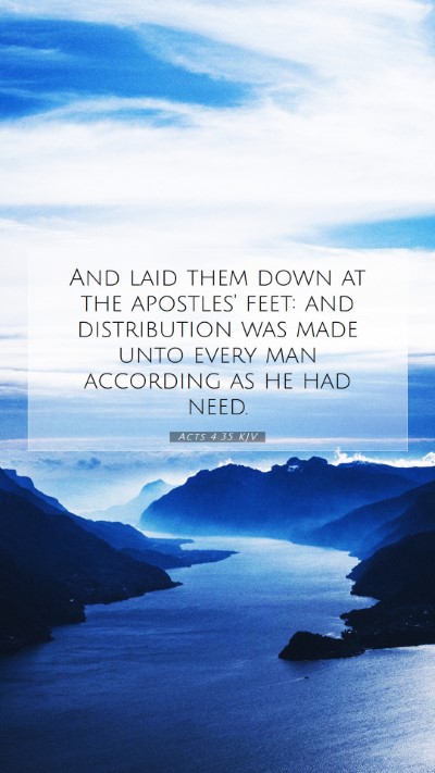 Picture 07 - Acts 4:35 KJV Mobile Phone Wallpaper - And laid them down at the apostles' feet: and - Mobile Bible Verse Wallpaper