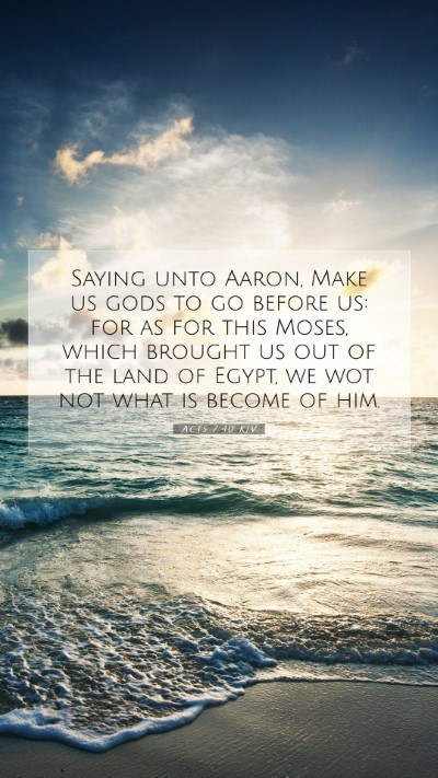 Picture 07 - Acts 7:40 KJV Mobile Phone Wallpaper - Saying unto Aaron, Make us gods to go before us: - Mobile Bible Verse Wallpaper