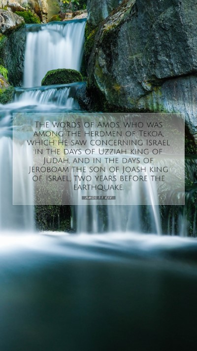 Picture 07 - Amos 1:1 KJV Mobile Phone Wallpaper - The words of Amos, who was among the herdmen of - Mobile Bible Verse Wallpaper