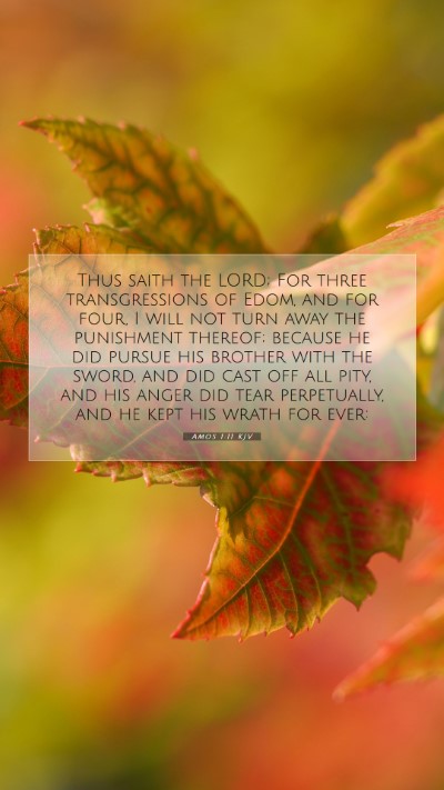 Picture 07 - Amos 1:11 KJV Mobile Phone Wallpaper - Thus saith the LORD; For three transgressions of - Mobile Bible Verse Wallpaper