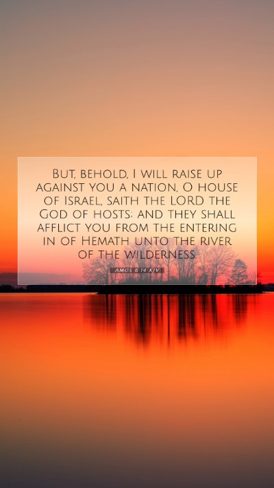 Picture 07 - Amos 6:14 KJV Mobile Phone Wallpaper - But, behold, I will raise up against you a - Mobile Bible Verse Wallpaper