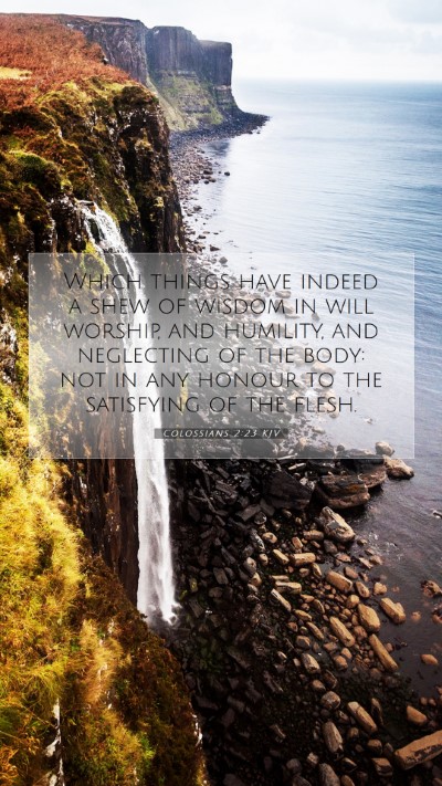 Picture 07 - Colossians 2:23 KJV Mobile Phone Wallpaper - Which things have indeed a shew of wisdom in will - Mobile Bible Verse Wallpaper