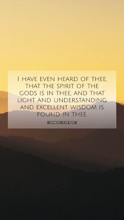 Picture 07 - Daniel 5:14 KJV Mobile Phone Wallpaper - I have even heard of thee, that the spirit of the - Mobile Bible Verse Wallpaper