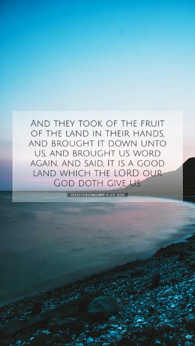 Picture 07 - Deuteronomy 1:25 KJV Mobile Phone Wallpaper - And they took of the fruit of the land in their - Mobile Bible Verse Wallpaper