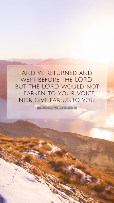 Picture 07 - Deuteronomy 1:45 KJV Mobile Phone Wallpaper - And ye returned and wept before the LORD; but the - Mobile Bible Verse Wallpaper