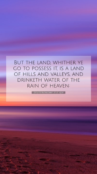 Picture 07 - Deuteronomy 11:11 KJV Mobile Phone Wallpaper - But the land, whither ye go to possess it, is a - Mobile Bible Verse Wallpaper