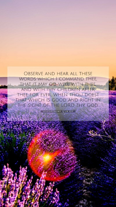 Picture 07 - Deuteronomy 12:28 KJV Mobile Phone Wallpaper - Observe and hear all these words which I command - Mobile Bible Verse Wallpaper