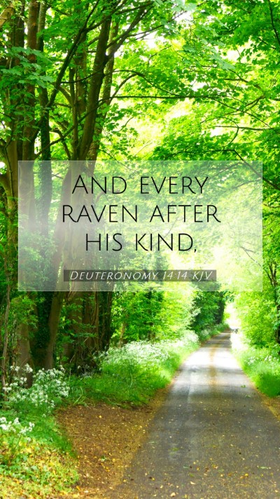 Picture 07 - Deuteronomy 14:14 KJV Mobile Phone Wallpaper - And every raven after his - Mobile Bible Verse Wallpaper