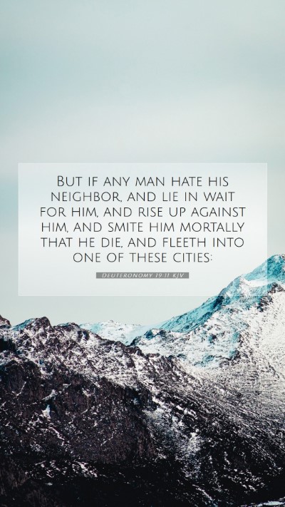 Picture 07 - Deuteronomy 19:11 KJV Mobile Phone Wallpaper - But if any man hate his neighbor, and lie in wait - Mobile Bible Verse Wallpaper