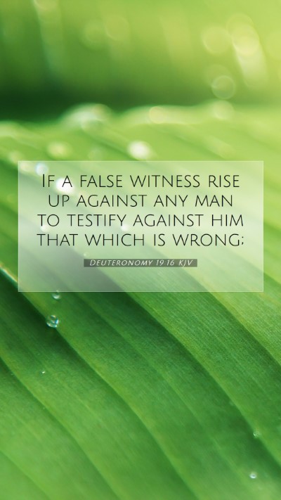 Picture 07 - Deuteronomy 19:16 KJV Mobile Phone Wallpaper - If a false witness rise up against any man to - Mobile Bible Verse Wallpaper