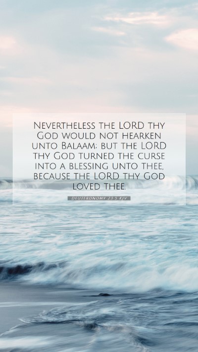 Picture 07 - Deuteronomy 23:5 KJV Mobile Phone Wallpaper - Nevertheless the LORD thy God would not hearken - Mobile Bible Verse Wallpaper