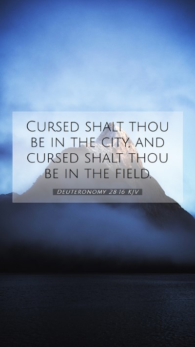 Picture 07 - Deuteronomy 28:16 KJV Mobile Phone Wallpaper - Cursed shalt thou be in the city, and cursed - Mobile Bible Verse Wallpaper