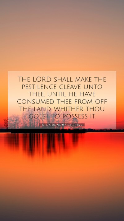 Picture 07 - Deuteronomy 28:21 KJV Mobile Phone Wallpaper - The LORD shall make the pestilence cleave unto - Mobile Bible Verse Wallpaper
