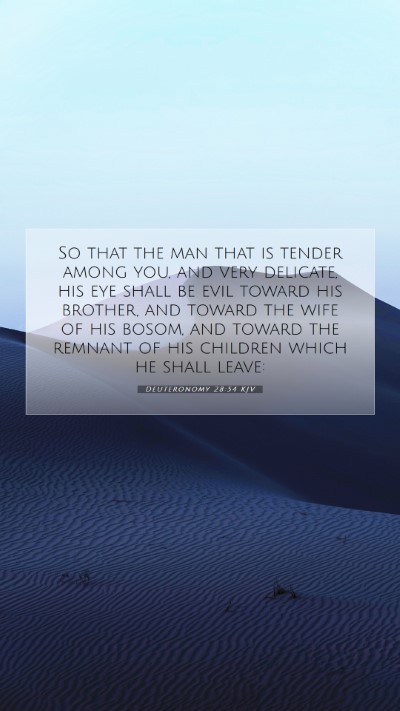 Picture 07 - Deuteronomy 28:54 KJV Mobile Phone Wallpaper - So that the man that is tender among you, and - Mobile Bible Verse Wallpaper
