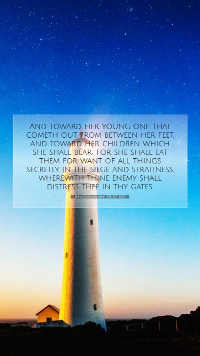 Picture 07 - Deuteronomy 28:57 KJV Mobile Phone Wallpaper - And toward her young one that cometh out from - Mobile Bible Verse Wallpaper