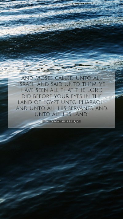 Picture 07 - Deuteronomy 29:2 KJV Mobile Phone Wallpaper - And Moses called unto all Israel, and said unto - Mobile Bible Verse Wallpaper