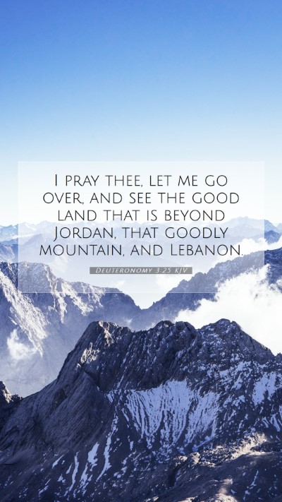 Picture 07 - Deuteronomy 3:25 KJV Mobile Phone Wallpaper - I pray thee, let me go over, and see the good - Mobile Bible Verse Wallpaper