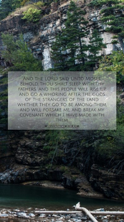 Picture 07 - Deuteronomy 31:16 KJV Mobile Phone Wallpaper - And the LORD said unto Moses, Behold, thou shalt - Mobile Bible Verse Wallpaper