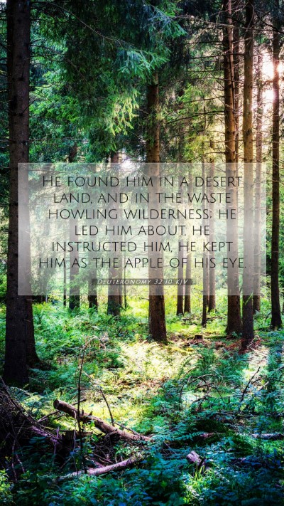Picture 07 - Deuteronomy 32:10 KJV Mobile Phone Wallpaper - He found him in a desert land, and in the waste - Mobile Bible Verse Wallpaper