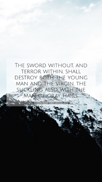 Picture 07 - Deuteronomy 32:25 KJV Mobile Phone Wallpaper - The sword without, and terror within, shall - Mobile Bible Verse Wallpaper