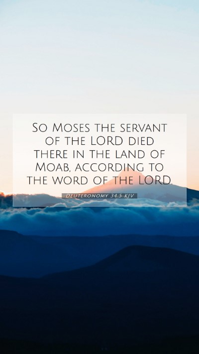 Picture 07 - Deuteronomy 34:5 KJV Mobile Phone Wallpaper - So Moses the servant of the LORD died there in - Mobile Bible Verse Wallpaper