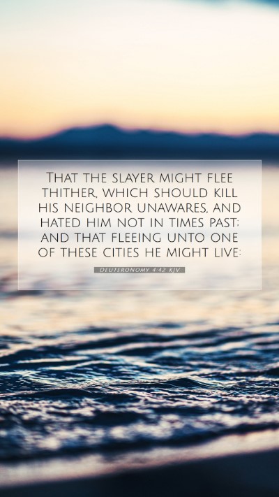 Picture 07 - Deuteronomy 4:42 KJV Mobile Phone Wallpaper - That the slayer might flee thither, which should - Mobile Bible Verse Wallpaper