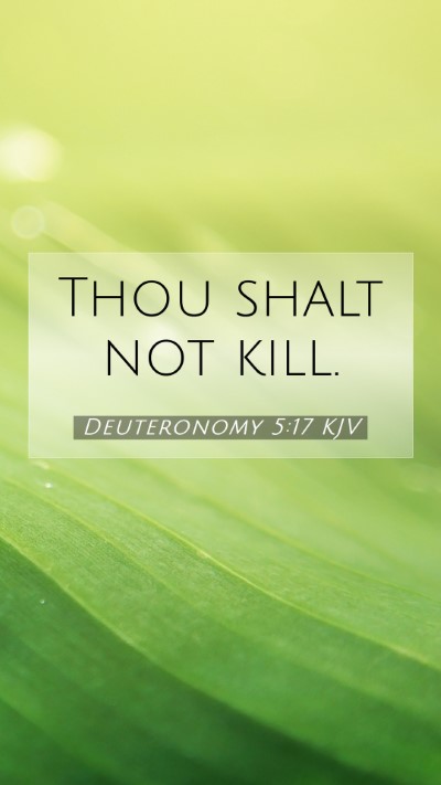 Picture 07 - Deuteronomy 5:17 KJV Mobile Phone Wallpaper - Thou shalt not - Mobile Bible Verse Wallpaper