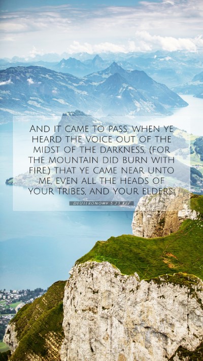 Picture 07 - Deuteronomy 5:23 KJV Mobile Phone Wallpaper - And it came to pass, when ye heard the voice out - Mobile Bible Verse Wallpaper