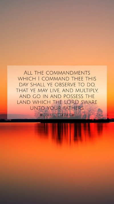 Picture 07 - Deuteronomy 8:1 KJV Mobile Phone Wallpaper - All the commandments which I command thee this - Mobile Bible Verse Wallpaper