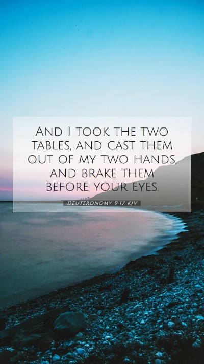 Picture 07 - Deuteronomy 9:17 KJV Mobile Phone Wallpaper - And I took the two tables, and cast them out of - Mobile Bible Verse Wallpaper